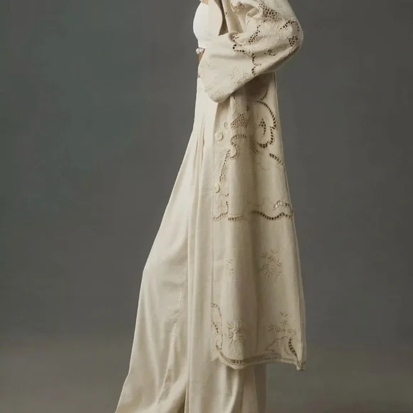 Anthropologie Avec Les Filles Cream Trench Coat - Picture 1 of 3
